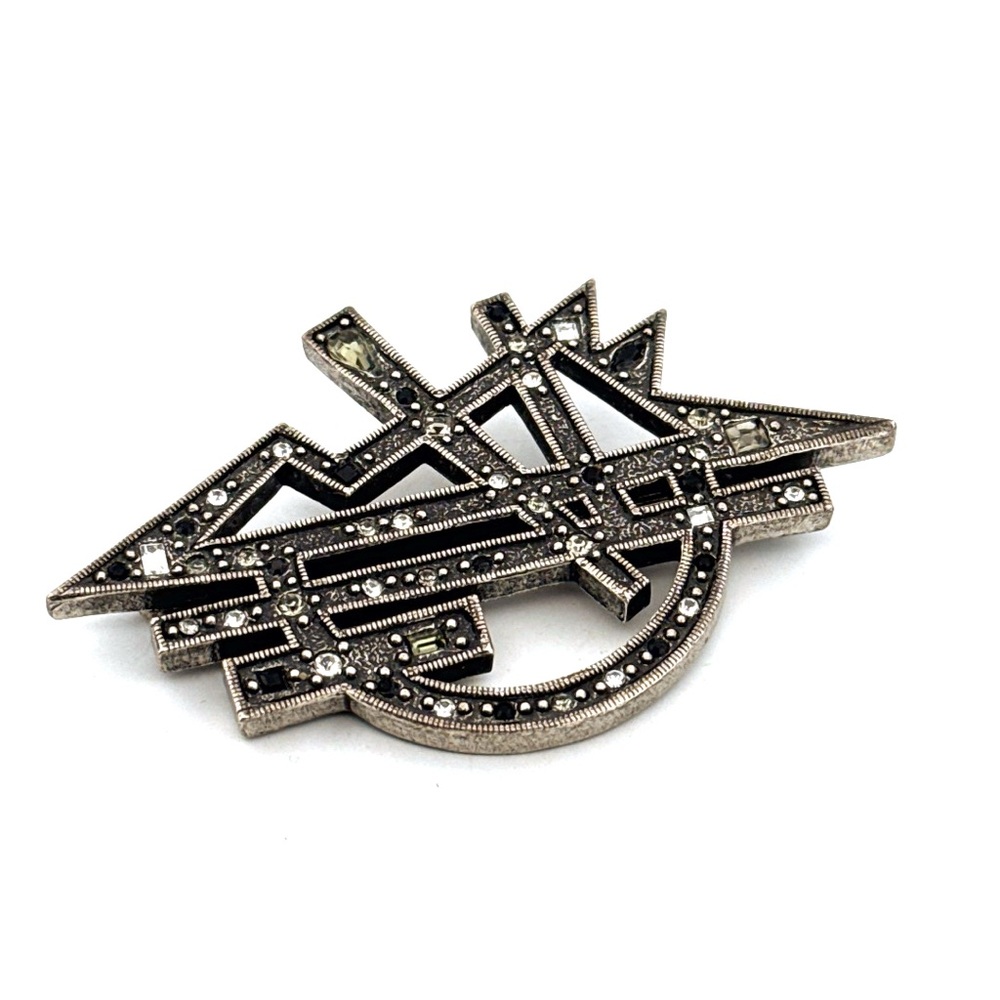 Patricia Locke vintage silver tone pin brooch